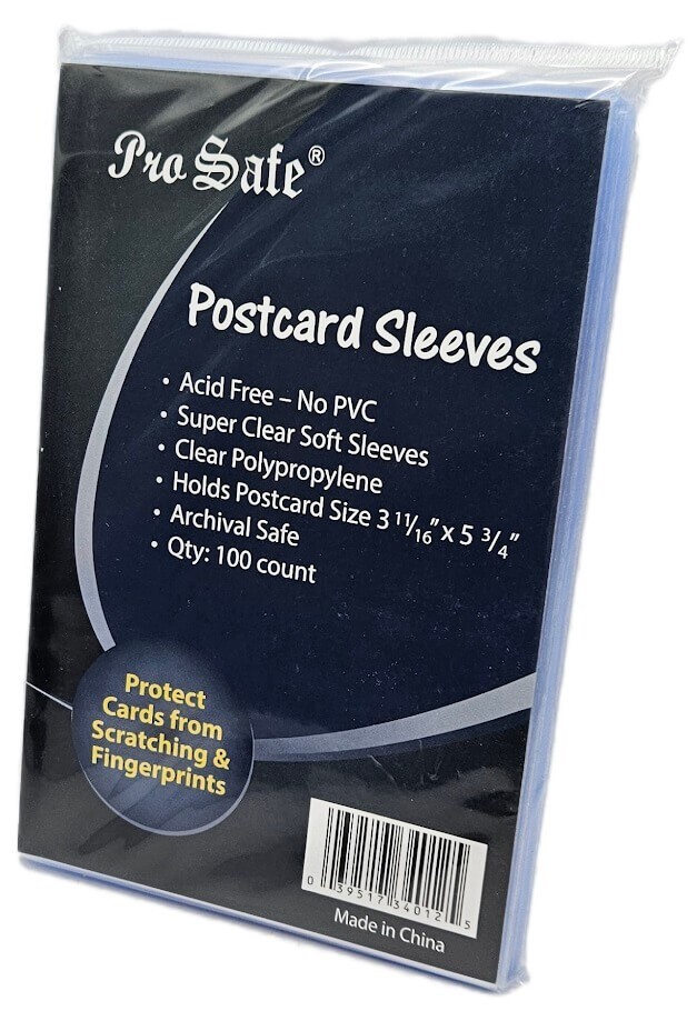 (300 Count) Pro-Safe Standard Size Postcard Sleeves - 2 Mil Poly Archival Safe