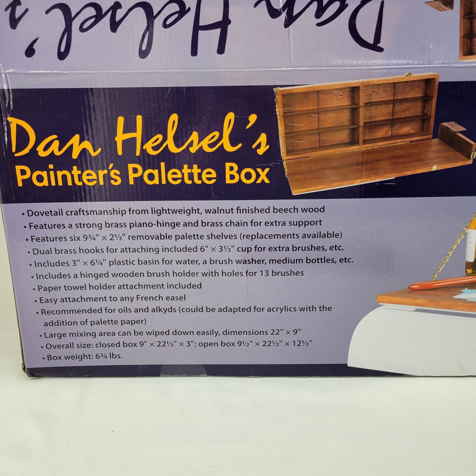 Dan Helsel's Painter's Palette Box Foldable for Plein Air French Easel