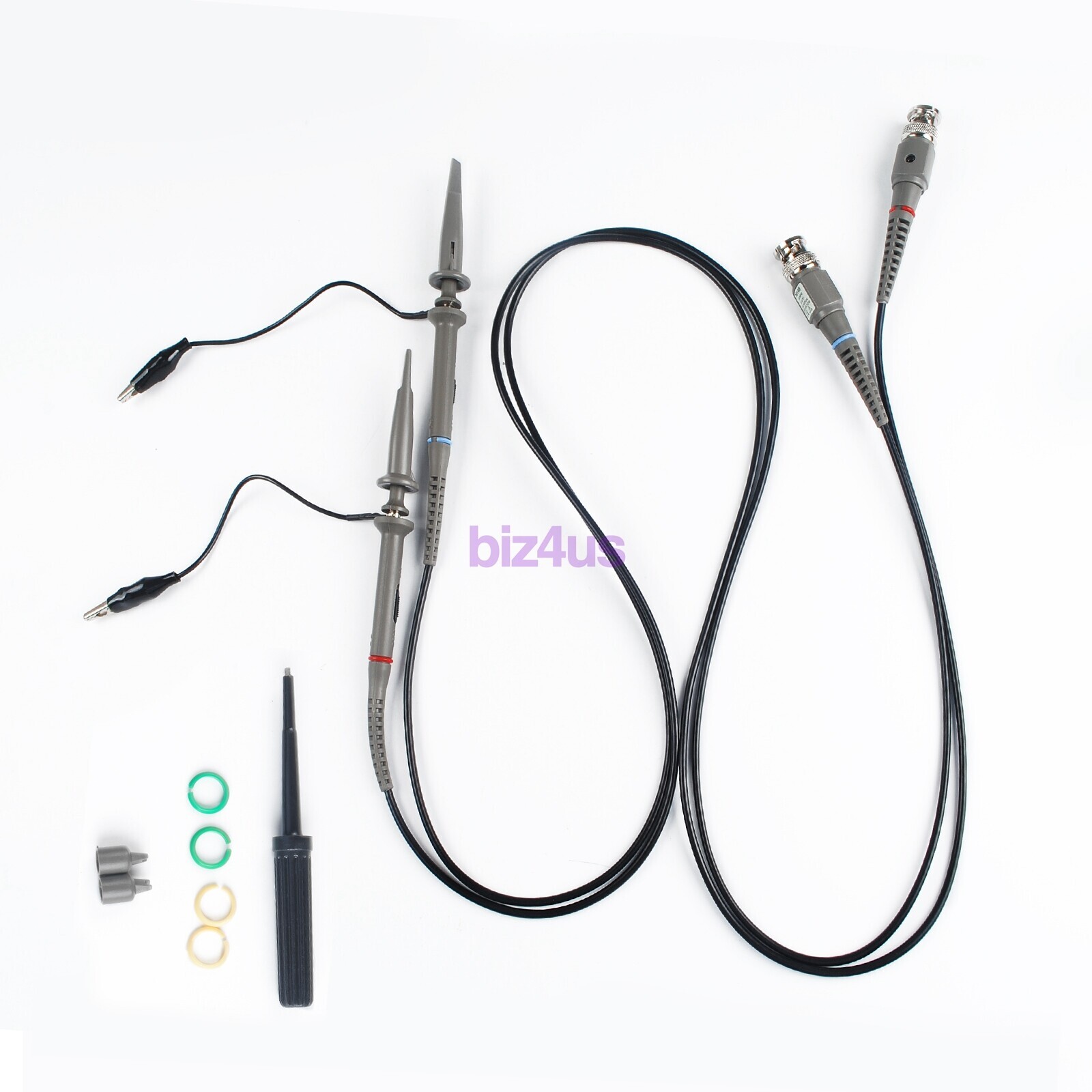 2xFor BNC Oscilloscope Probe Kit P6100 100MHz 1X 10X Precision Scope Clip Probes