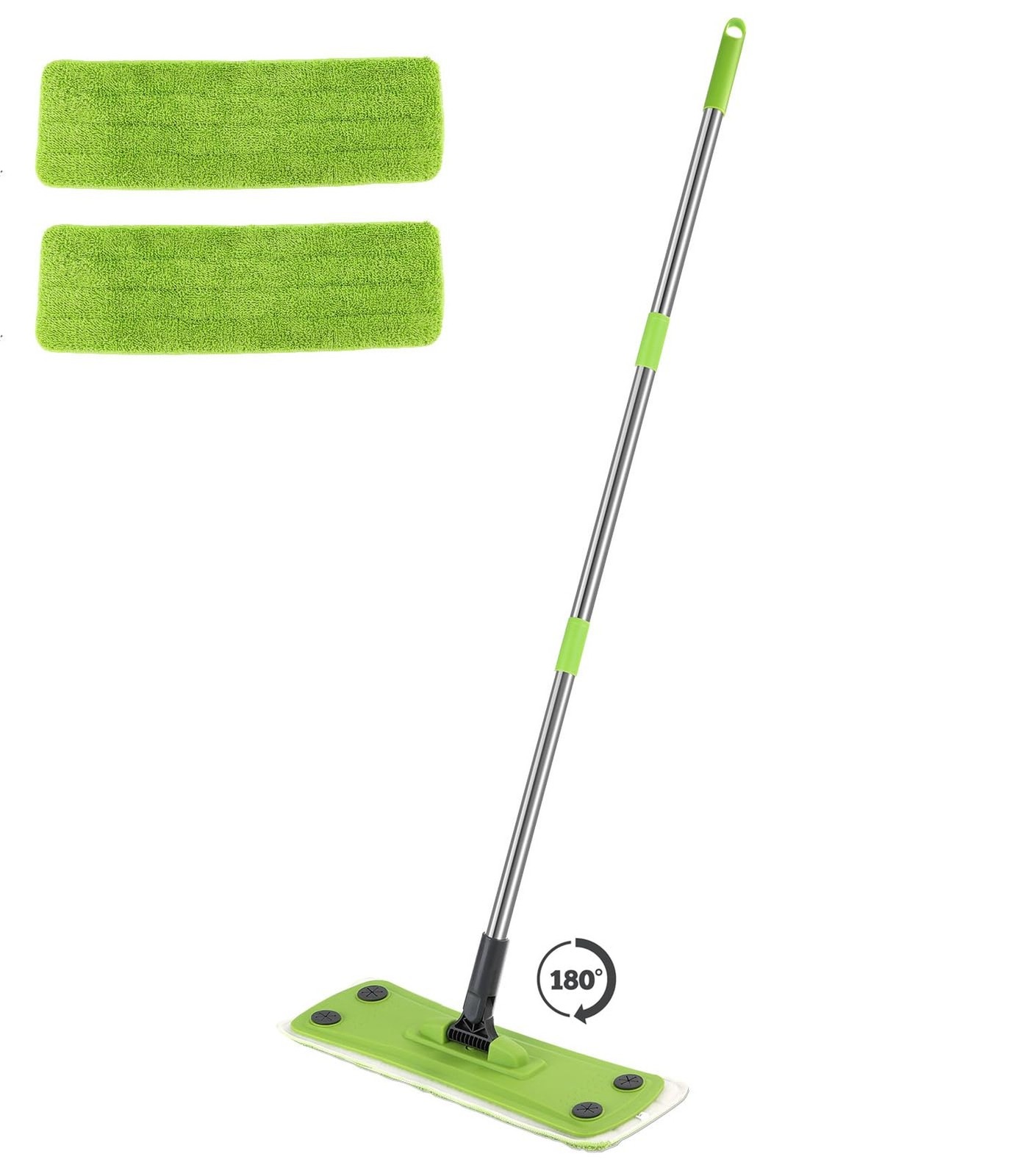 Green Mop, Flat Mops for Floor Cleaning with Long Handle, Small Dry Mops, Hom...