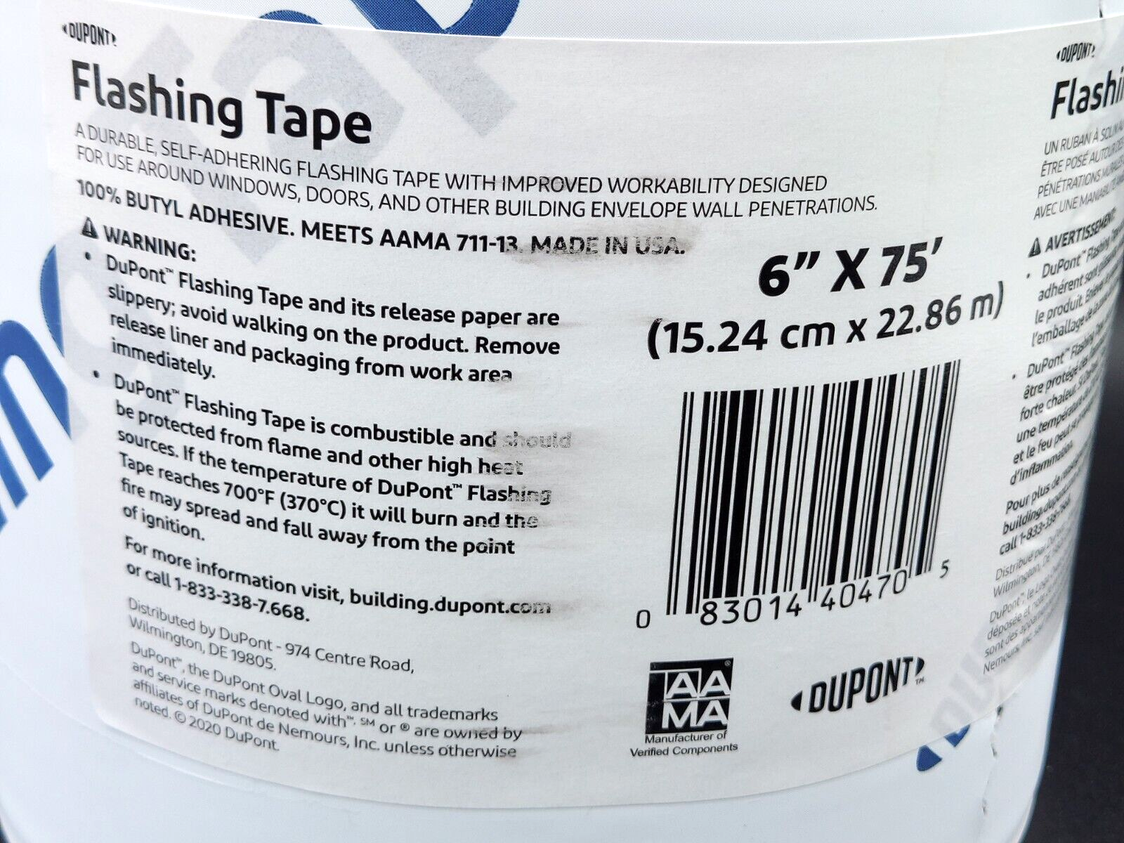 DuPont 6" x 75' Roll Flashing Tape Butyl Adhesive Windows and Doors *Brand New*