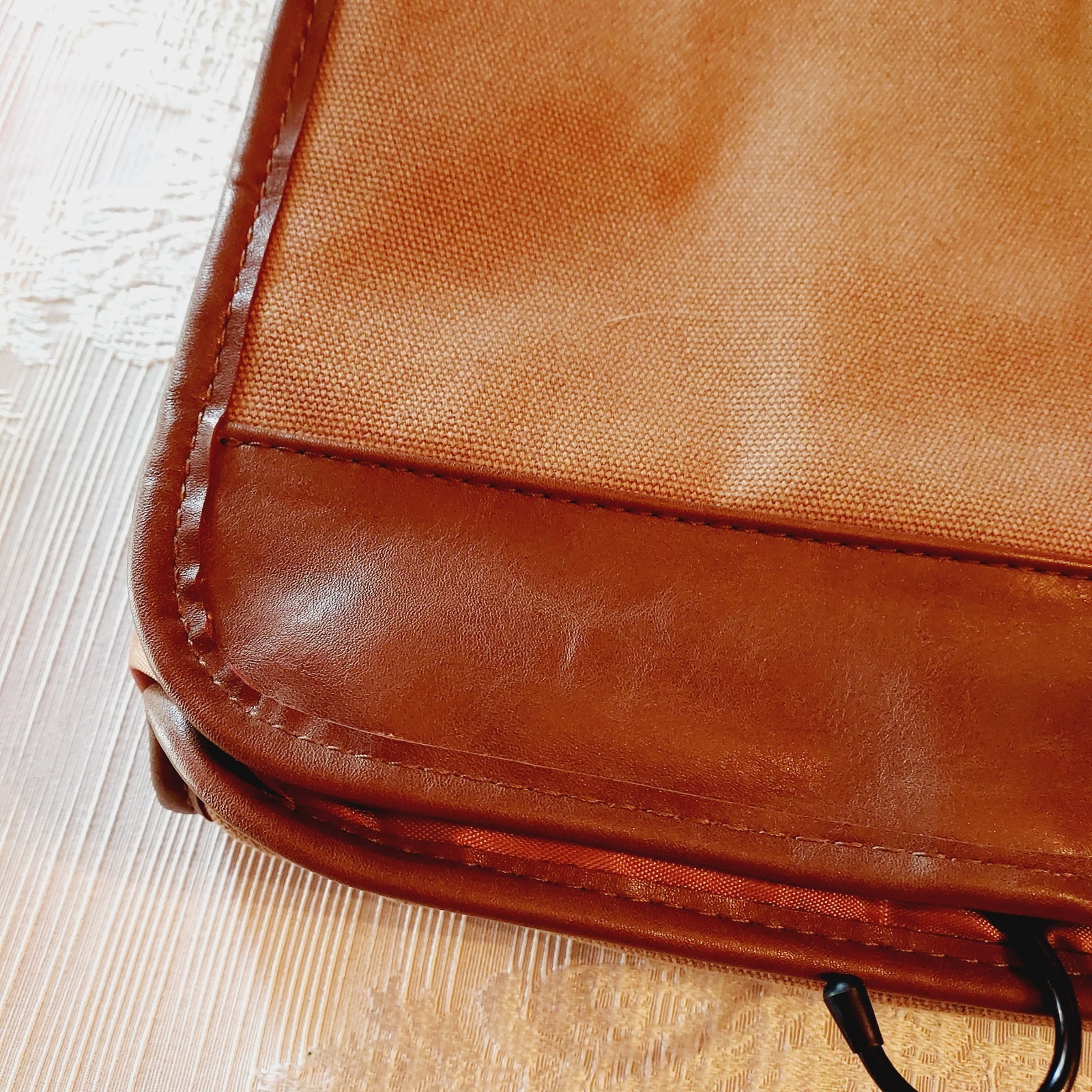 Chaps Ralph Lauren Toiletry Canvas Leather Trim Hang Travel Bag Mens Womens Vtg