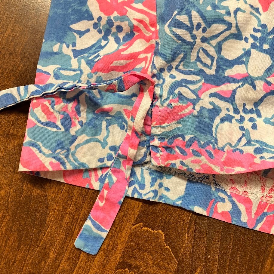 Lilly Pulitzer Pink White Blue Tropical Shift Dress Bay Blue Pop Pop Glow 6