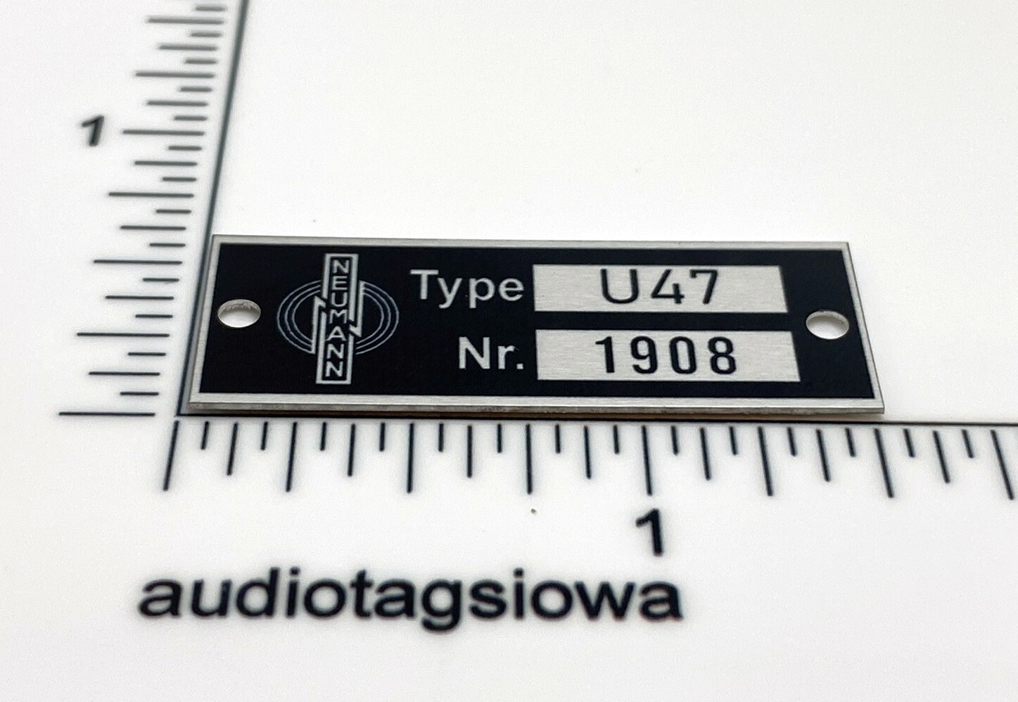 Neumann Badge Logo for U47 Microphone - Custom Made Aluminum