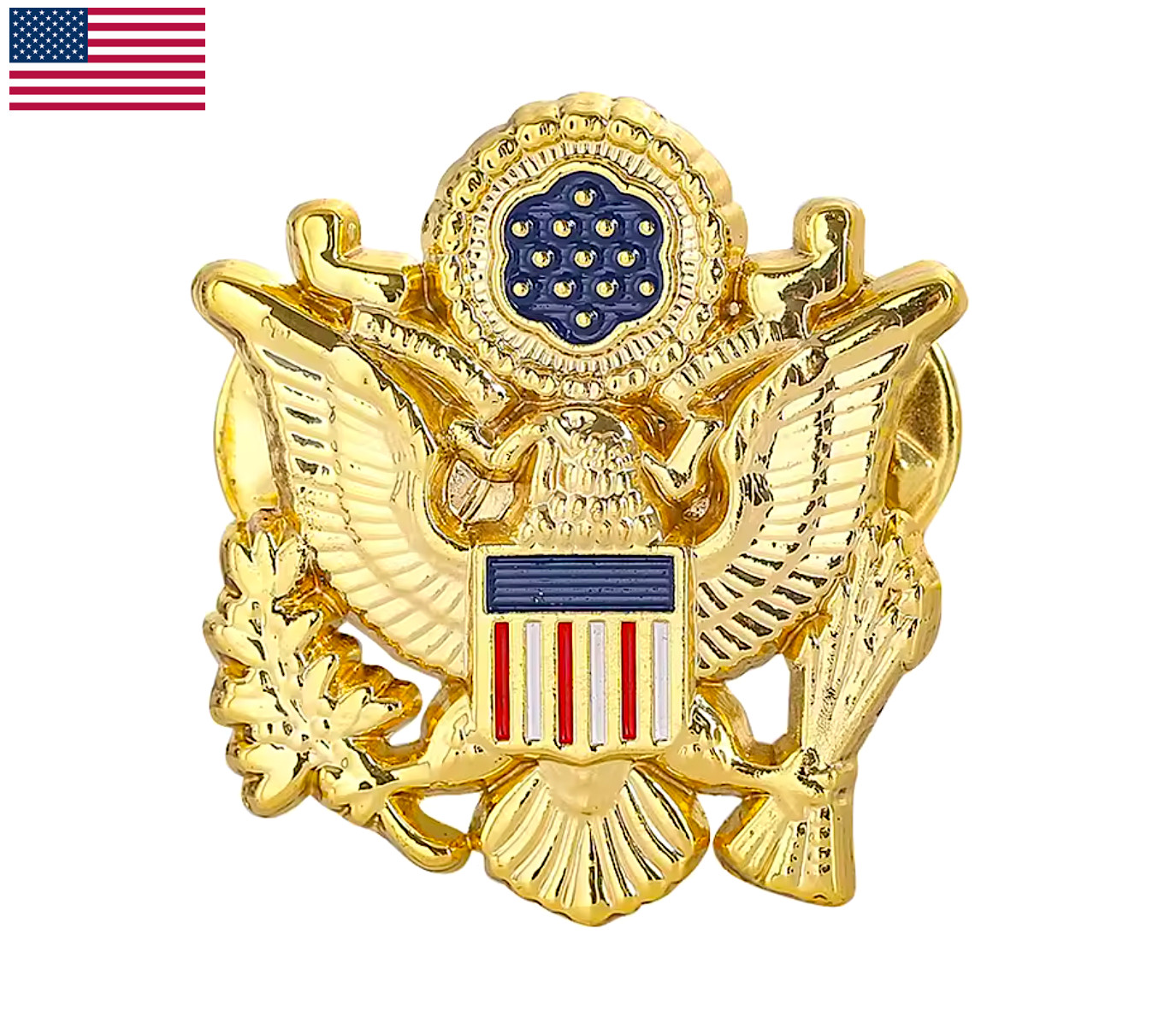 USA Coat of Arms Lapel Pin American Eagle Gold Brooch