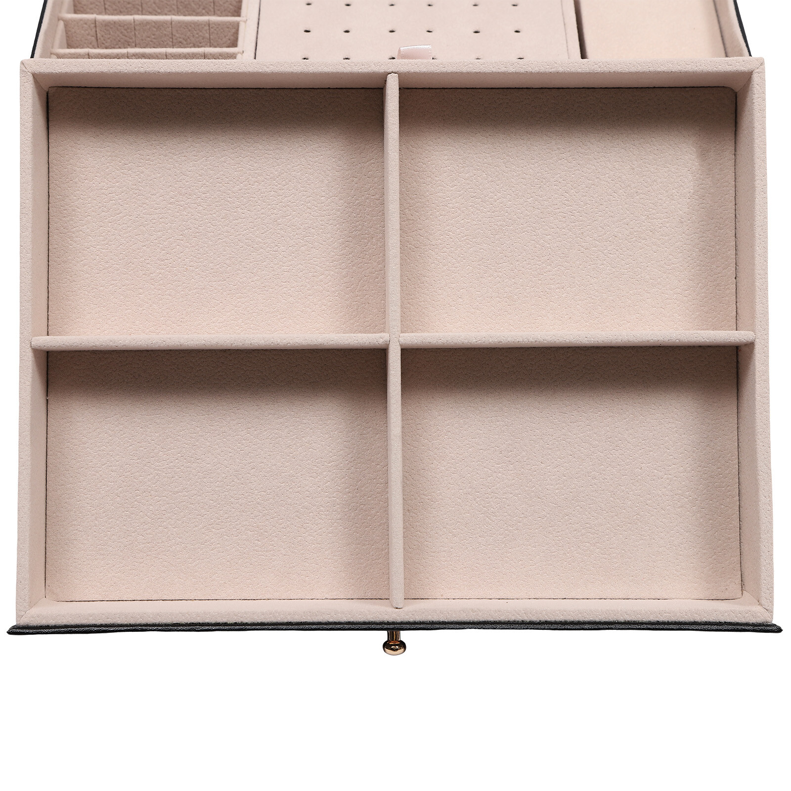 3-Layer Lockable Jewelry Box Organizer with Velveteen Lining