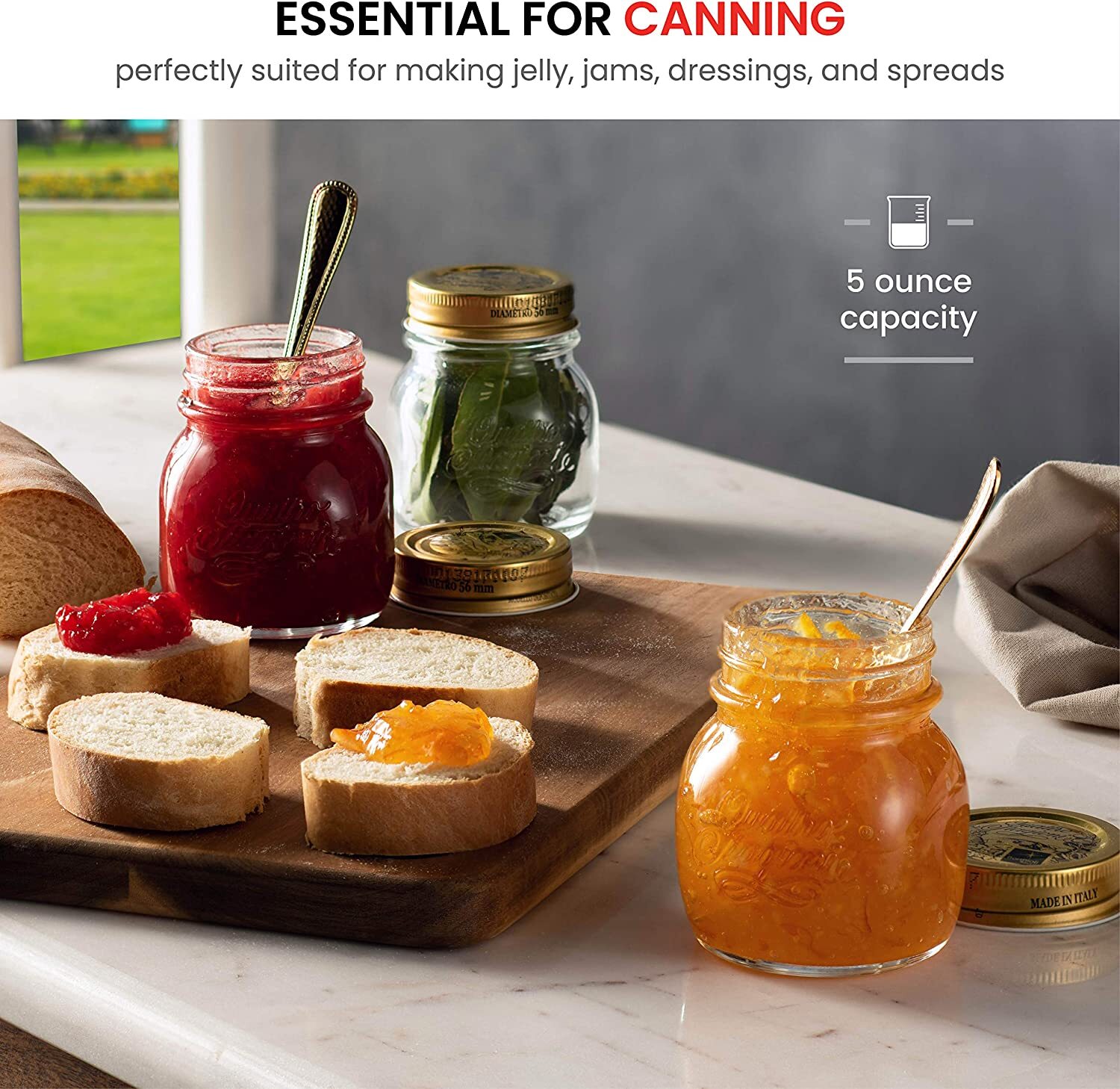 Bormioli Rocco Quattro Stagioni Small Glass Mason 5 Ounce Mini Jars 12 Pack