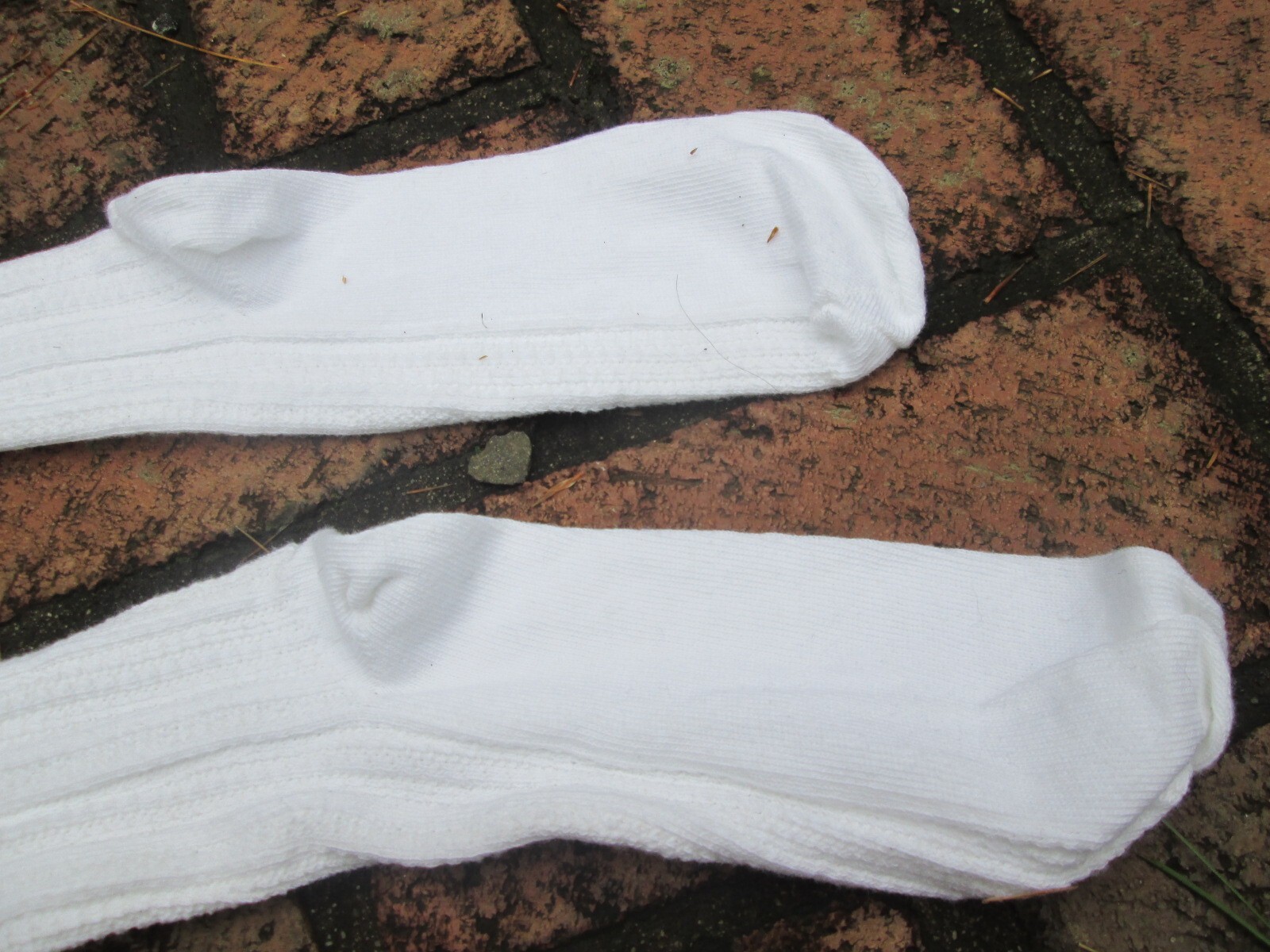 REENACTOR COLONIAL REV WAR 18-19TH C STOCKINGS CABLE WOVEN WHITE COTTON TEXTURED