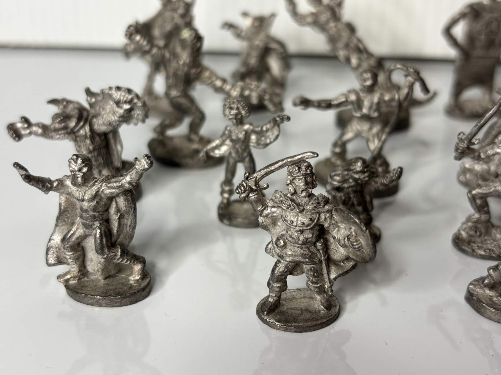 Vintage 80s Lot 27 Pc Pewter Mini MCG 1984 D&D Marvel Comic Superhero Figurines