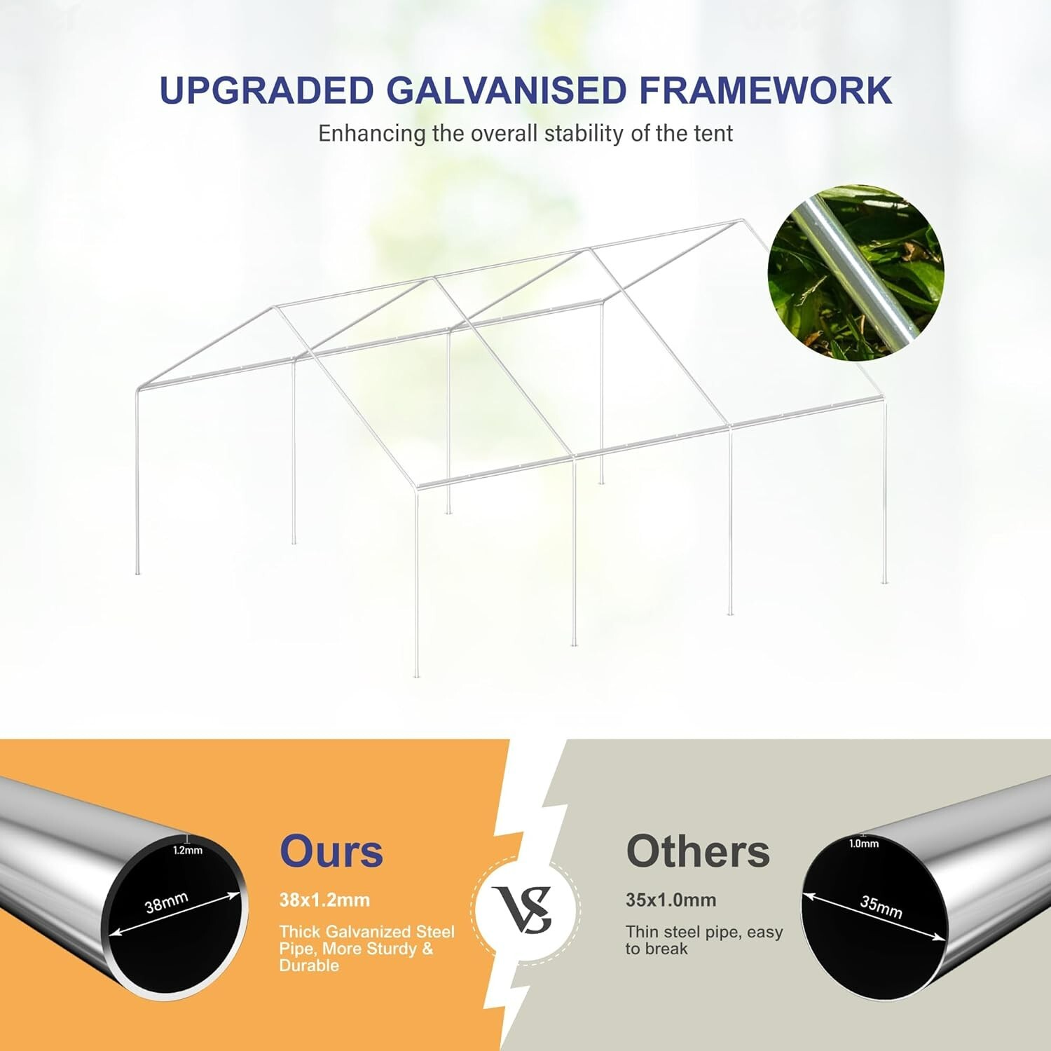 16' x20' Outdoor Commercial Party Tent Heavy Duty Wedding Canopy Gazebo Pavilion