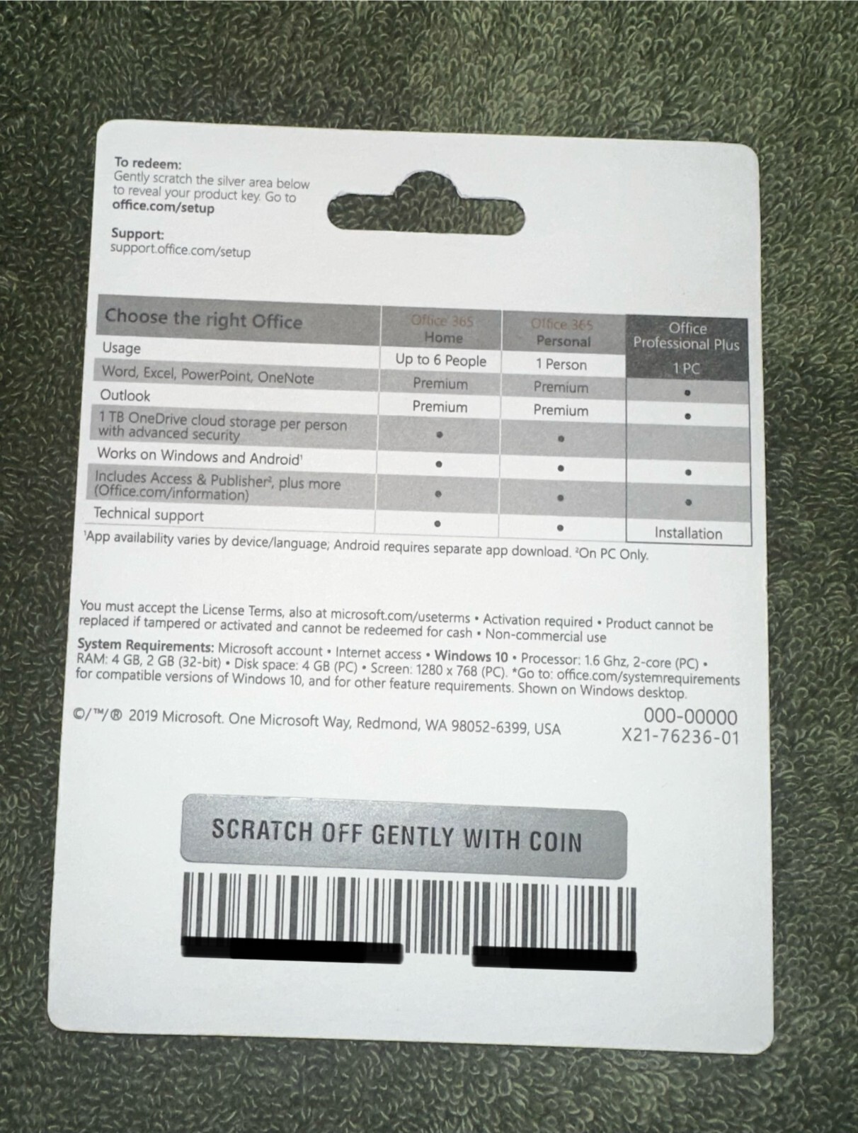 Microsoft Office Pro Plus 2019 Lifetime Program 1 PC genuine Retail Lifetime