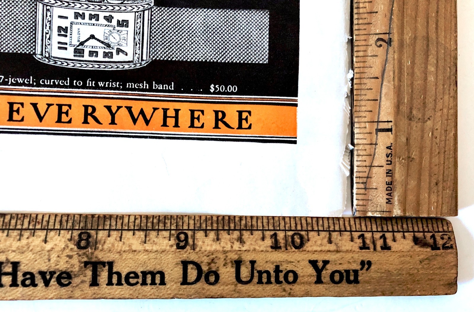 Vintage 1929 Bulova Watches Advertising Sign Original Ad