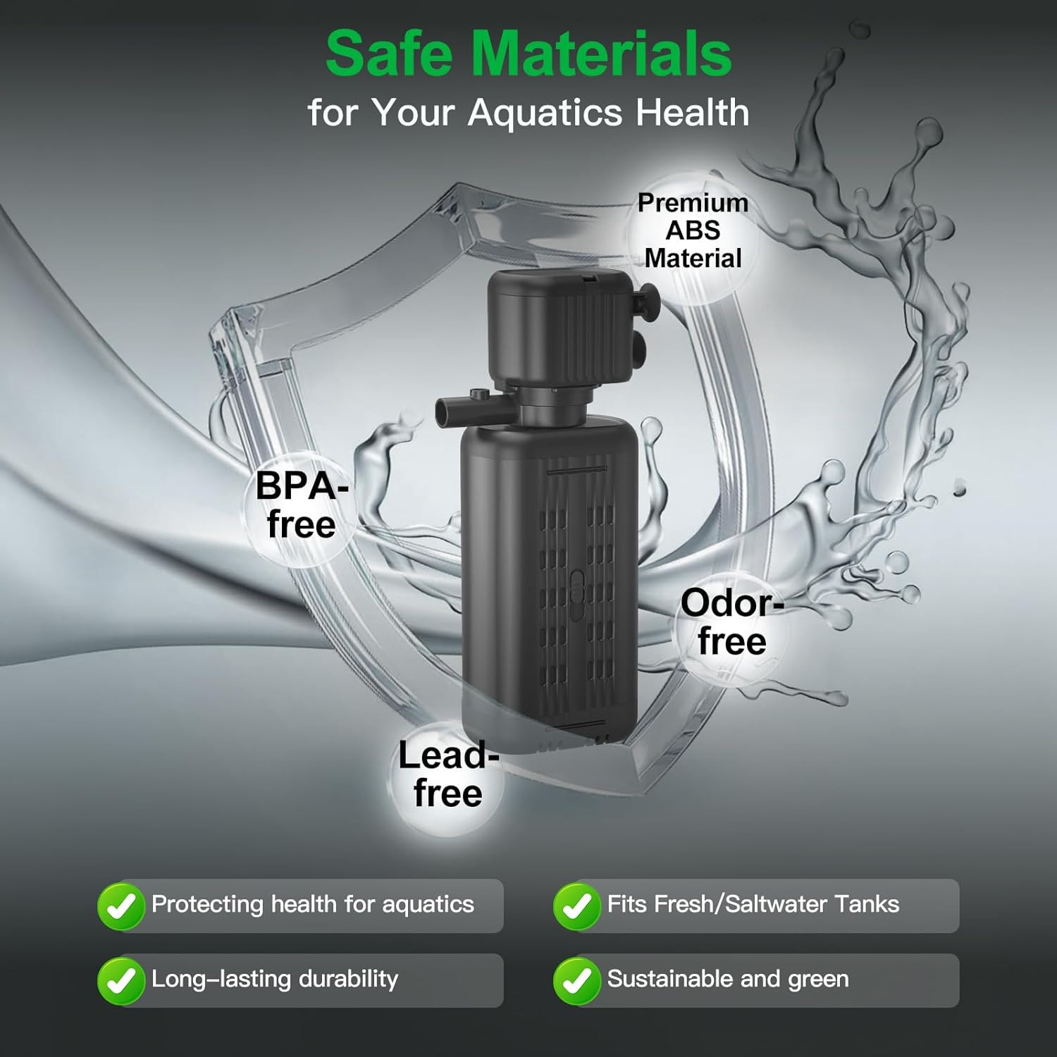 40-150 Gallon Internal Aquarium Filter, 4-In-1 Submersible Power Fish Tank Filte