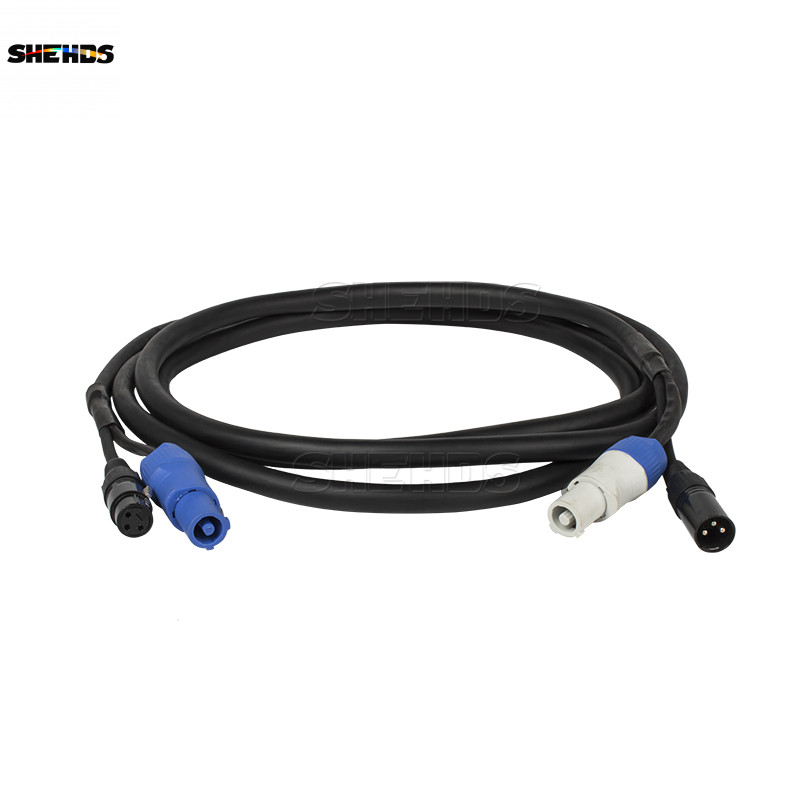 SHEHDS 3Meters 3pin out and in Powercon out and in DMX  cable