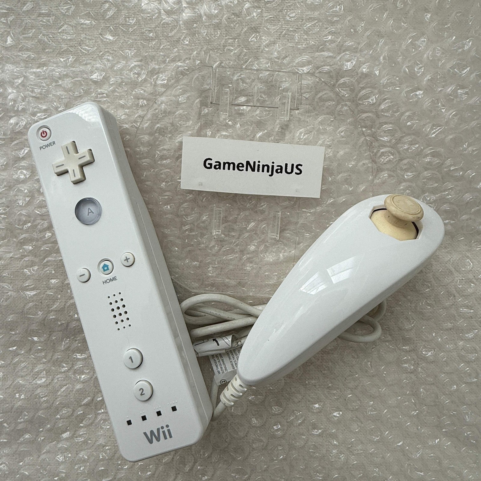 Nintendo Wii Remote Controller Authentic OEM with Nunchuck White Black RVL-003