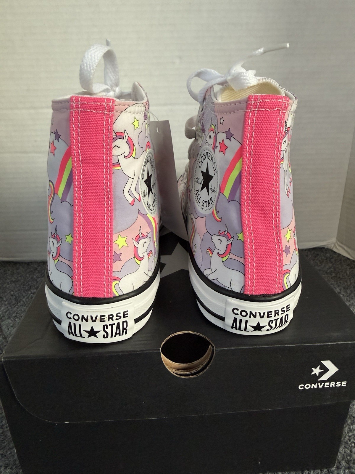Converse Chuck Taylor All Star Unicorn High Top Sneakers Youth 4 Pink Rainbow