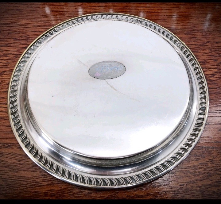 Vintage Cordial Silverplate Set With Tray And Glass Cover - Ruby & Sons Jewelers