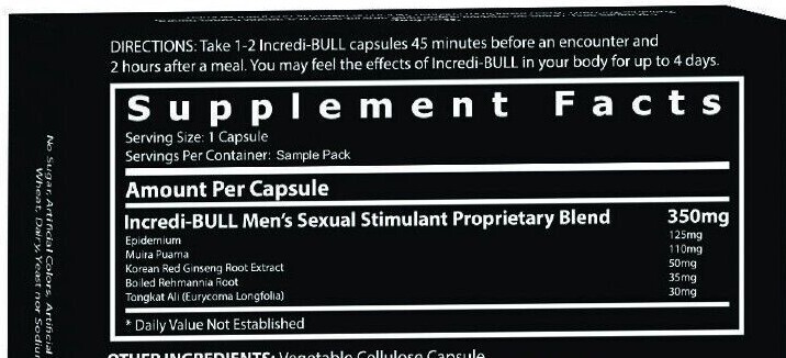 INCREDIBULL - Very Popular Male Supplement, Expect Top Performance!!