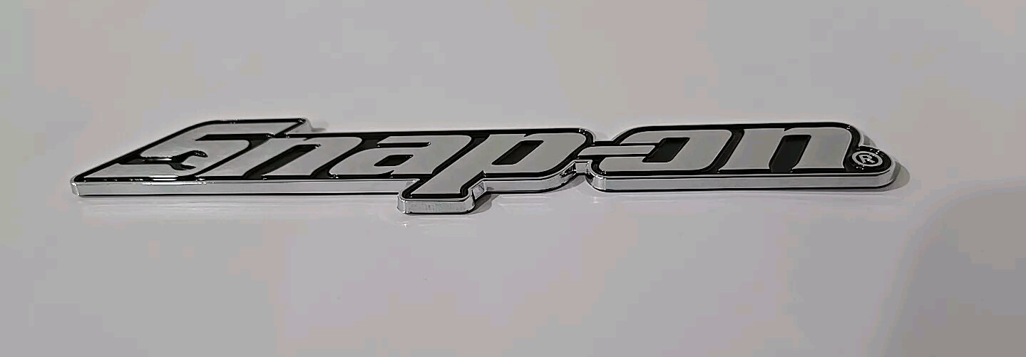 2PACK SNAP ON TOOL BOX LOGO EMBLEM Chrome Plastic Badge Decal 8" INCH NEW + GIFT