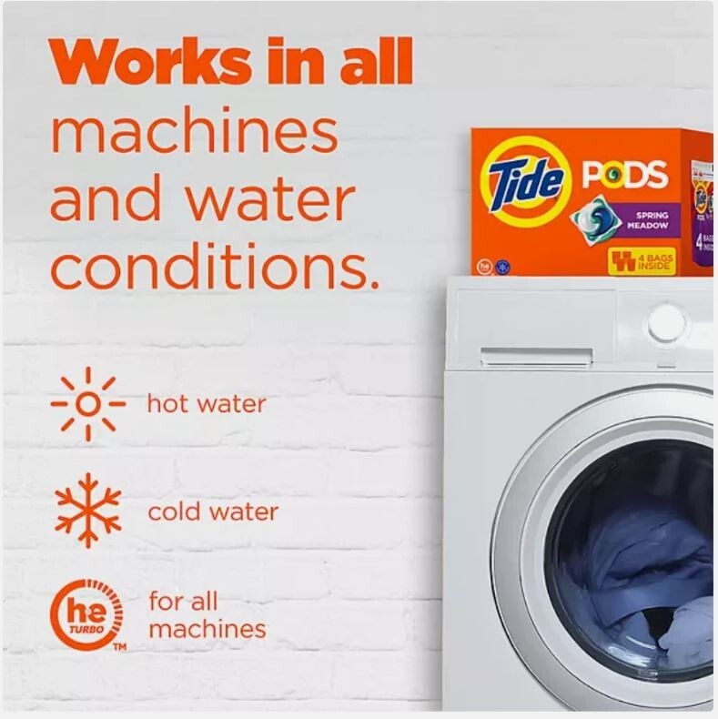 New Tide PODS Laundry Detergent Pacs - Spring Meadow, 156 ct Pods, Stain Free