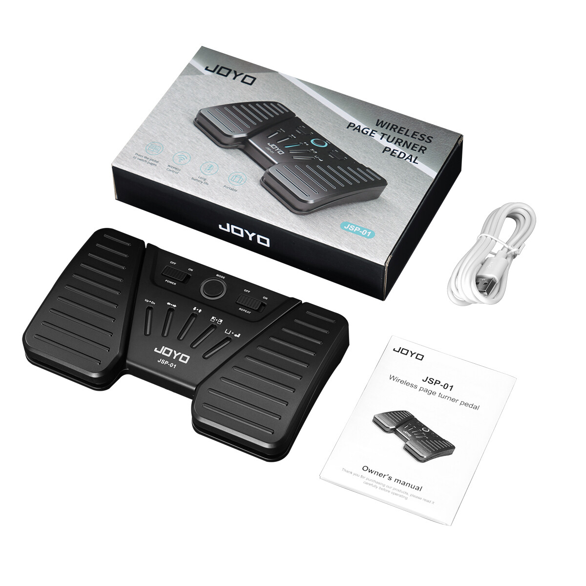 JOYO Wireless Page Turner Pedal Rechargeable Bluetooth Foot Pedal iPad Tablet