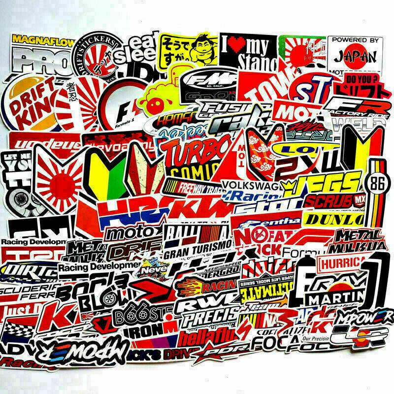 Lot Set of 100 Motorcycle Motocross Decals Stickers Pack Racing ATV UTV Dirtbike