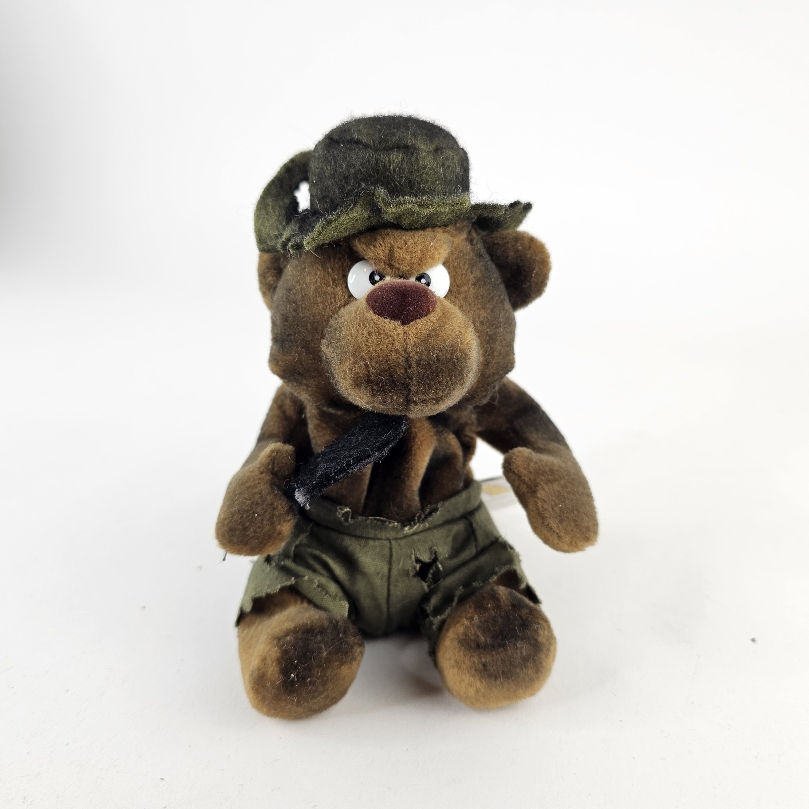 Vintage 1998 Meanies Series 2 Burny The Bear Burnt Fire Plush W/ Tag