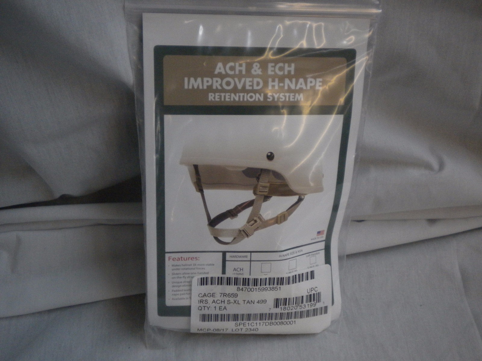 ACH & ECH IMPROVED H-NAPE RETENTION SYSTEM HEAD-LOC CHIN STRAP S/M/L/XL NEW 3851