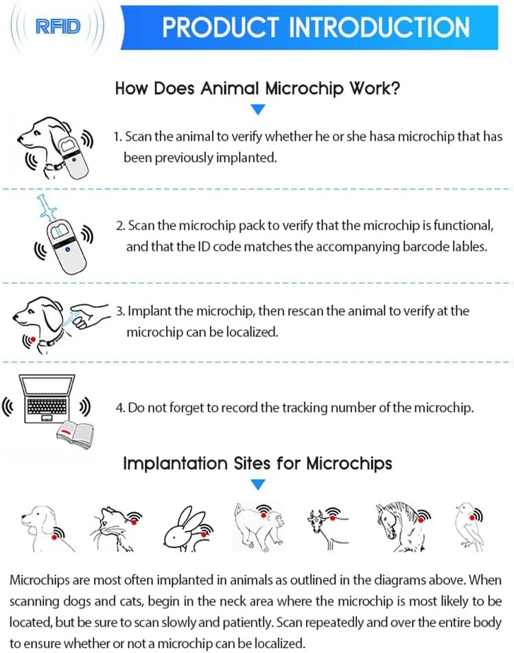 RFID Animal Microchip Pet Dog Cat Horse Injection Bioglass Mini Chip 134KHZ ISO