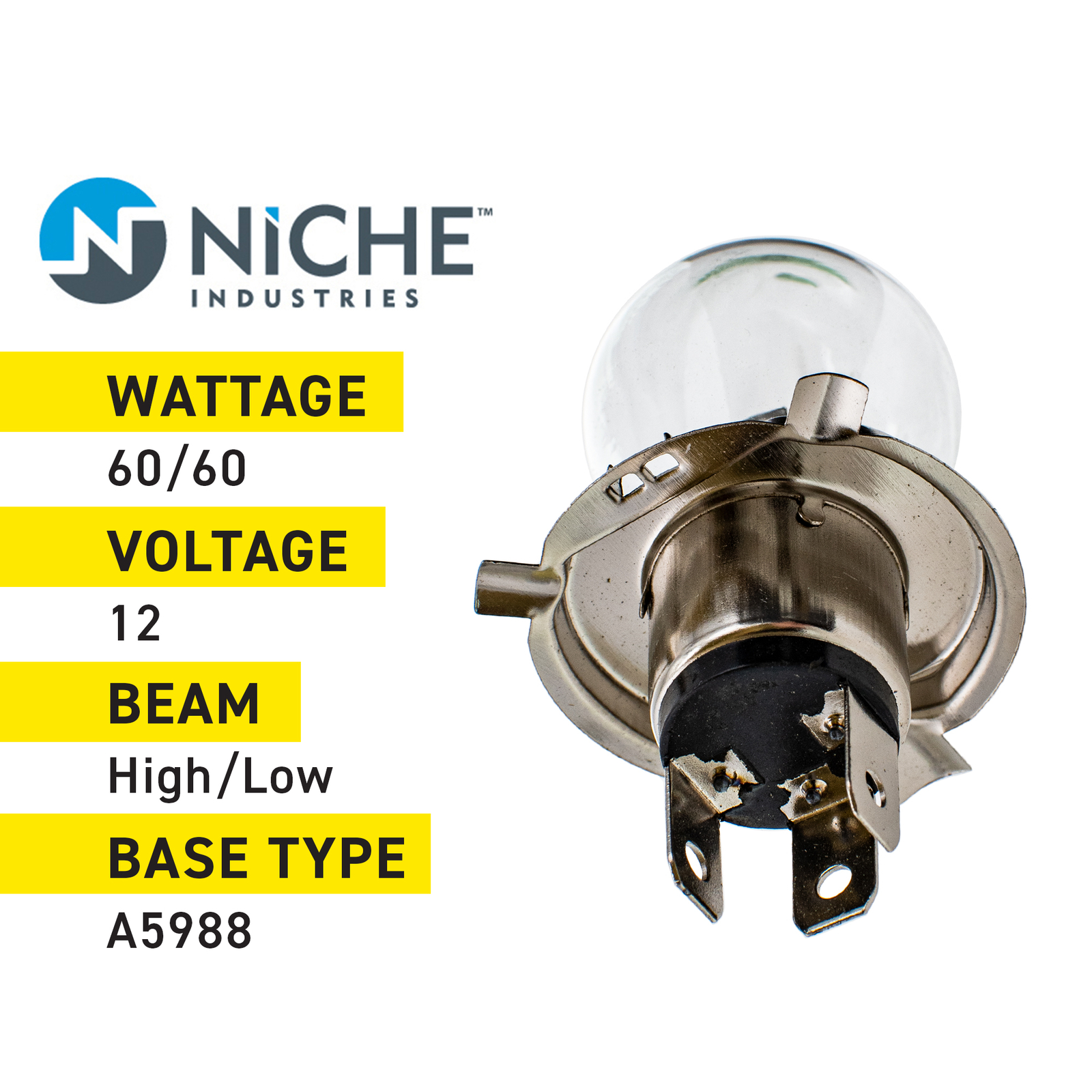 NICHE A5988 Headlight Bulb for Arctic Cat Polaris Super Sport Jag