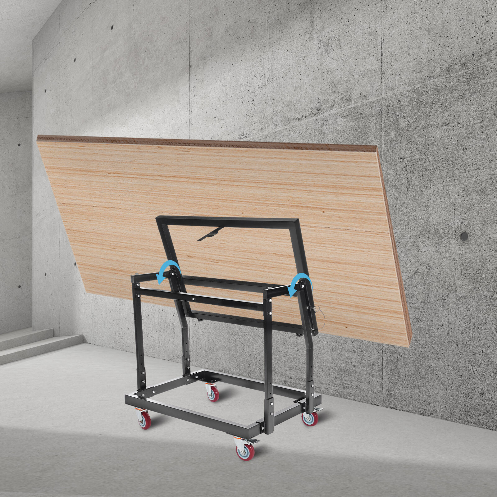 1000lbs Plywood Panel Dolly Trolley Truck 4 Swivel Wheels Tilting Panel Carts