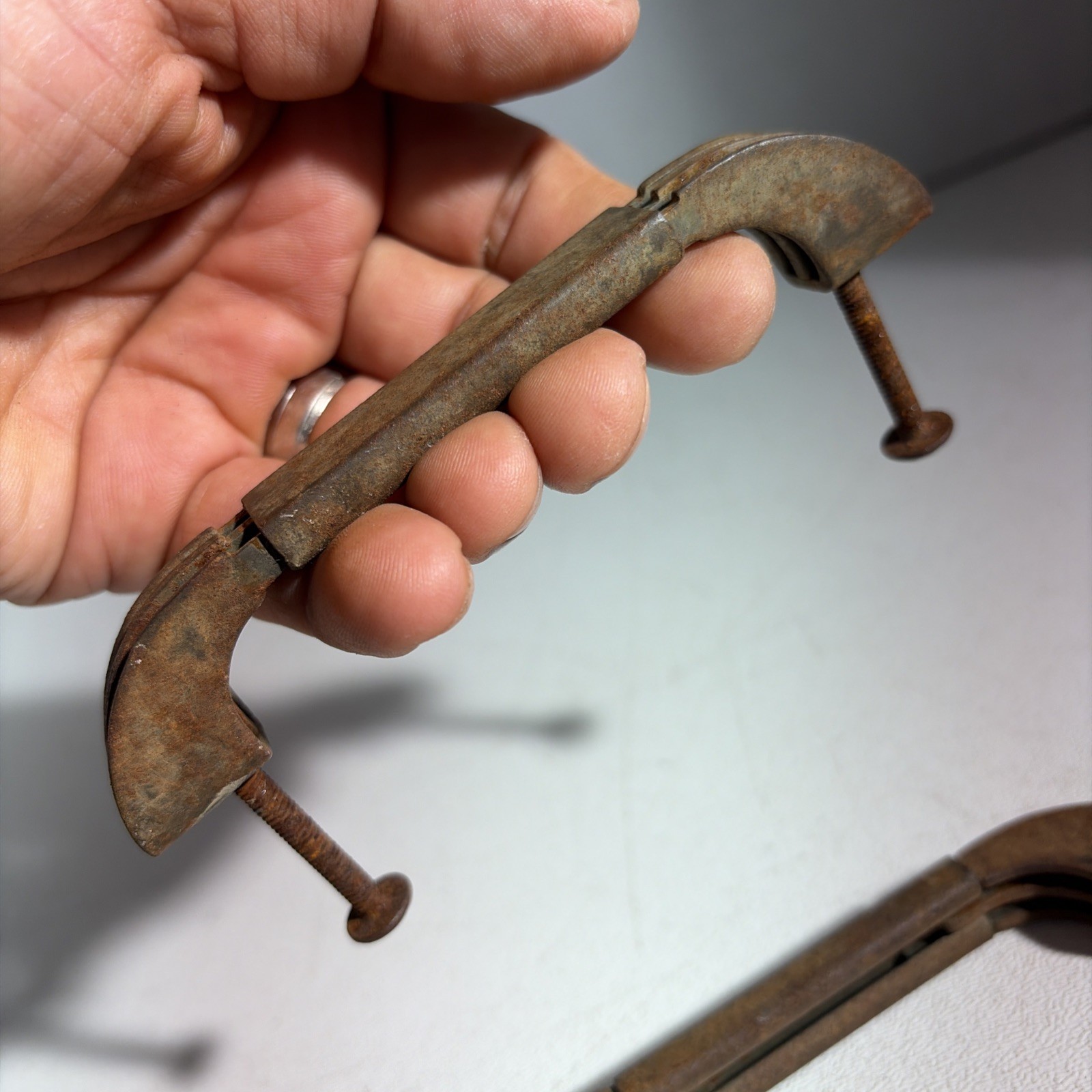 Vintage Art Deco Mid Century Modern Rustic Drawer Pulls Handles Set Of 3