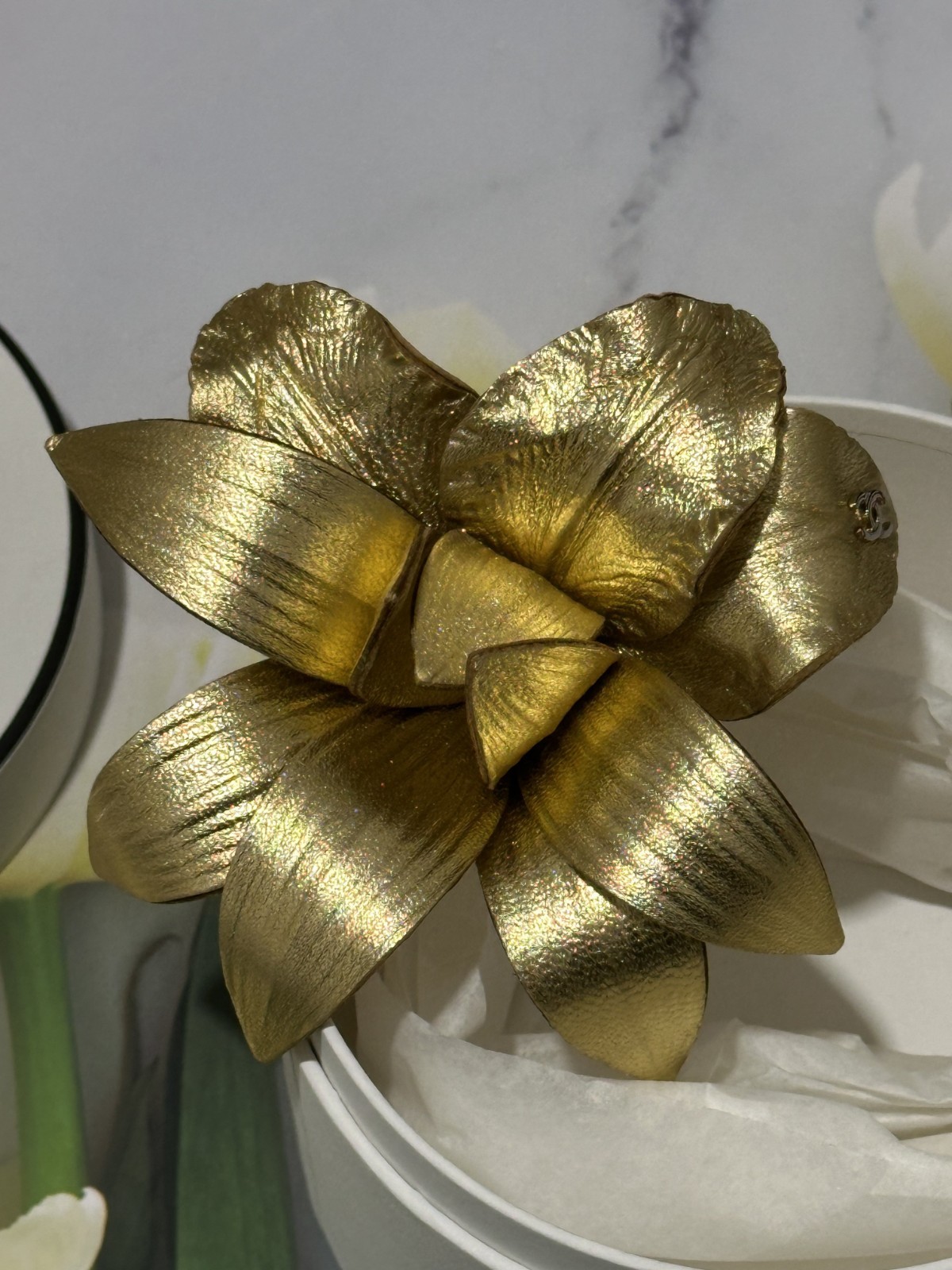 CHANEL Brooch - Gold Lily-of-the-Valley Brooch with Original Box – 2019