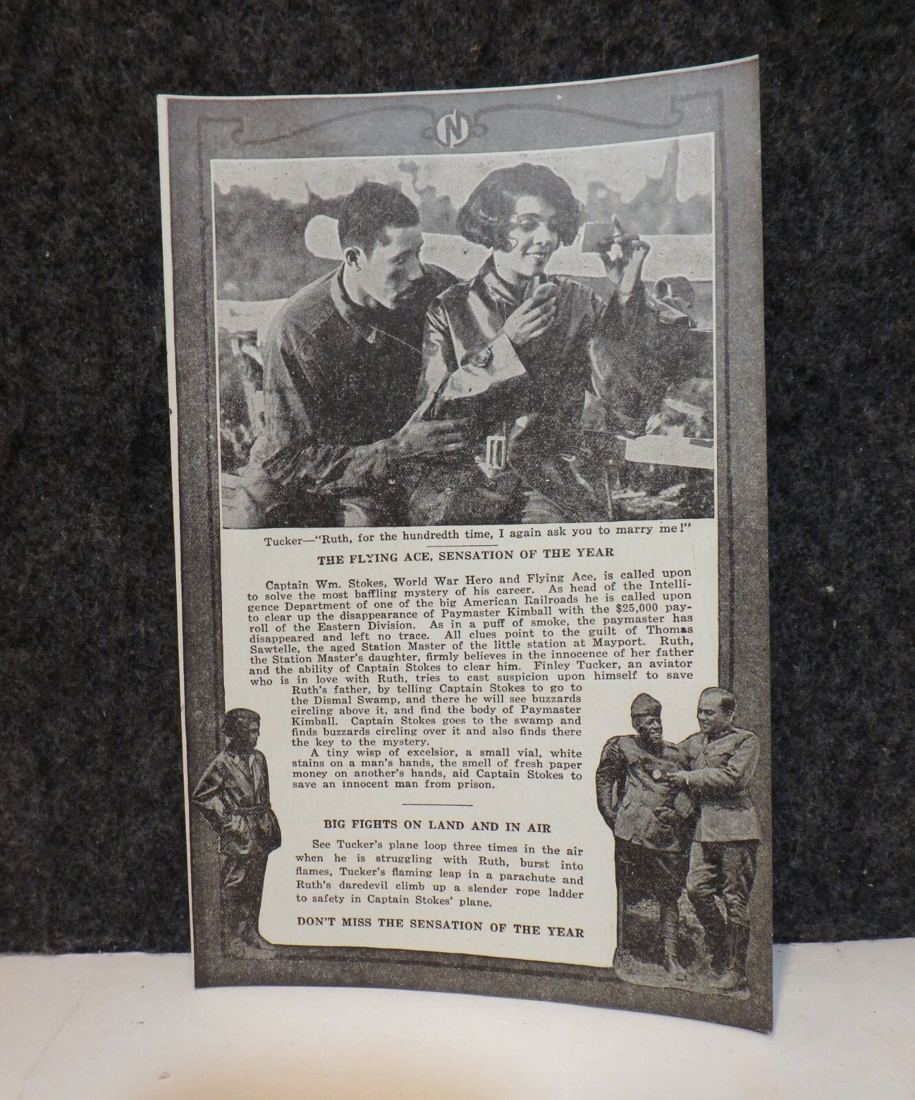 RARE ALL COLORED CAST 1926 THE FLYING ACE AFRICAN AMERICAN SILENT MOVIE HERALD