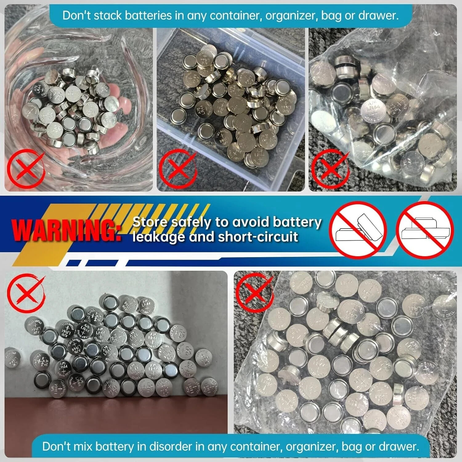 AG13 LR44 A76 357 L1154 SR44 1.5V Button Battery Coin Cell