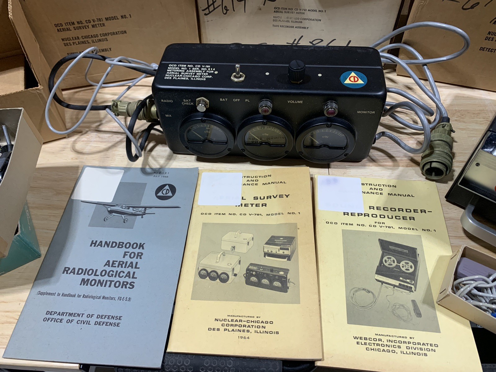 Civil Defense CD V-781 Nuclear-Chicago Aerial Radiological Survey Meter #614