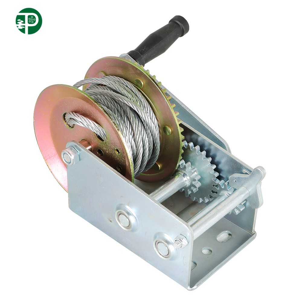 3500lbs Durable Hand Crank Winch For Trailer Hand Winch With Cable NEW