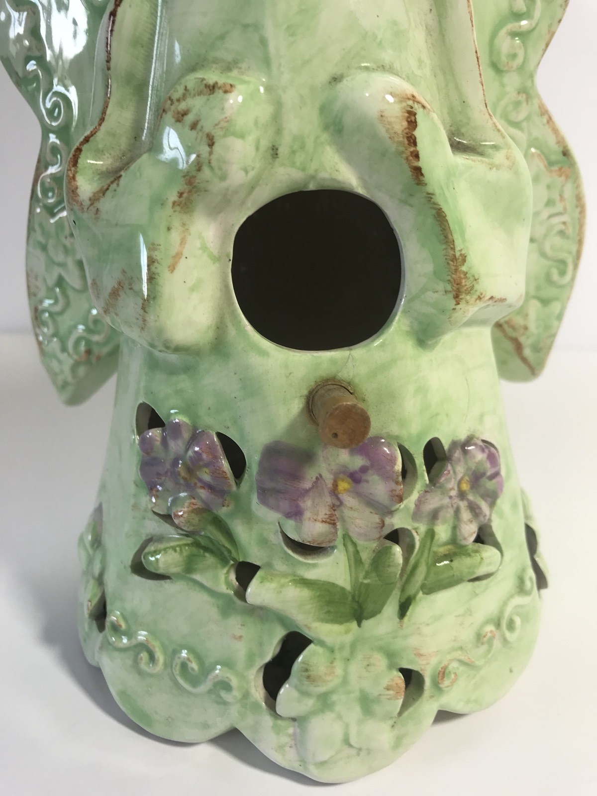 Midwestern Home WHIMSICAL GARDEN ANGEL BIRDHOUSE 10" TALL Ceramic Hanging