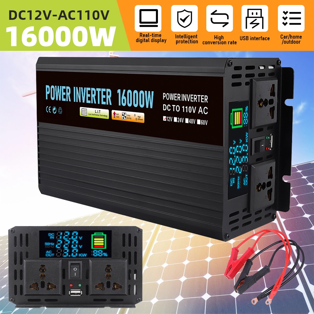 16000W Complete Solar Panel Kit Solar Power Generator 100A Home 110V Grid System
