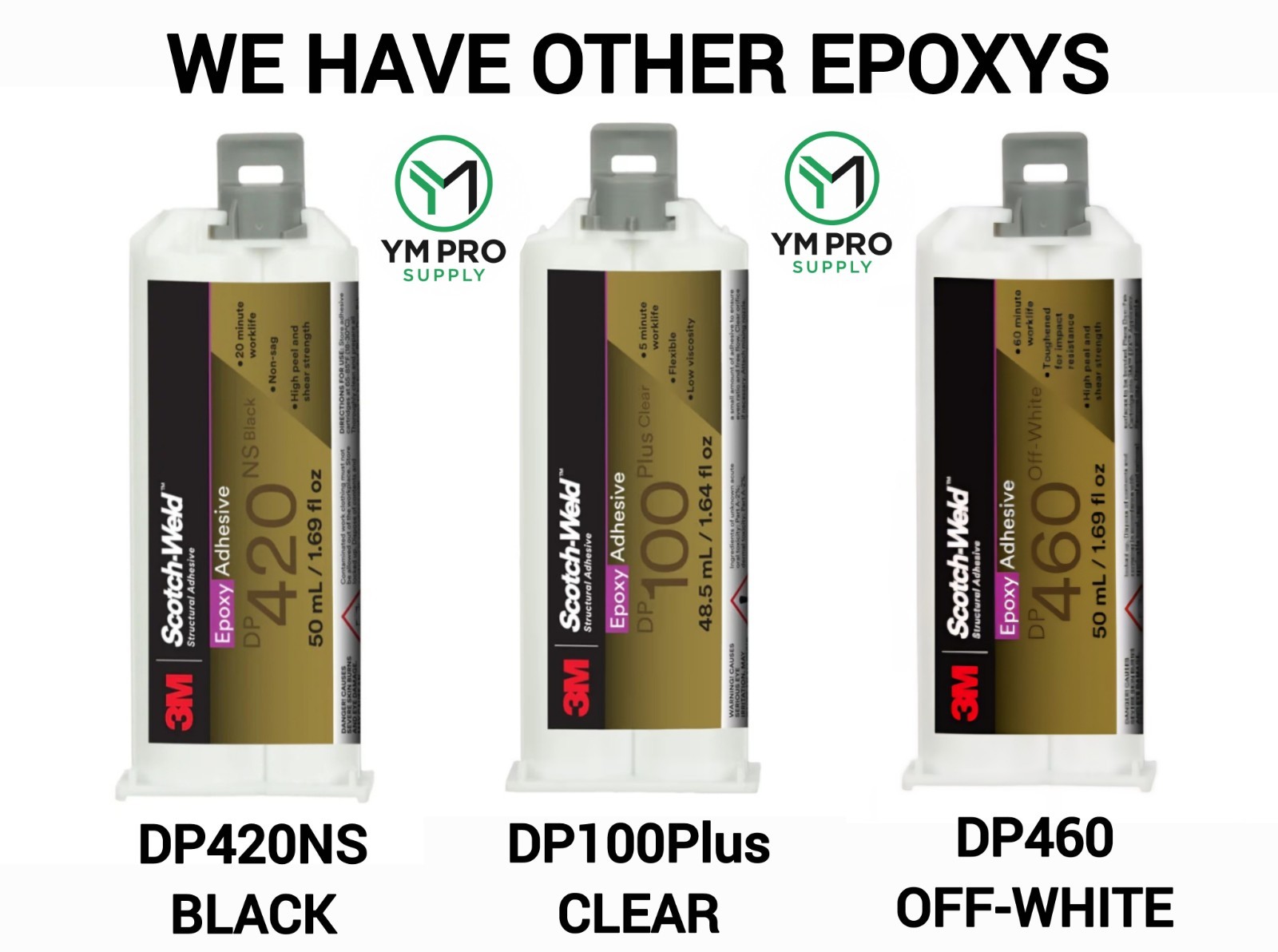 3M Scotch-Weld Epoxy Adhesive DP460NS, Off-White, 50 mL Duo-Pak