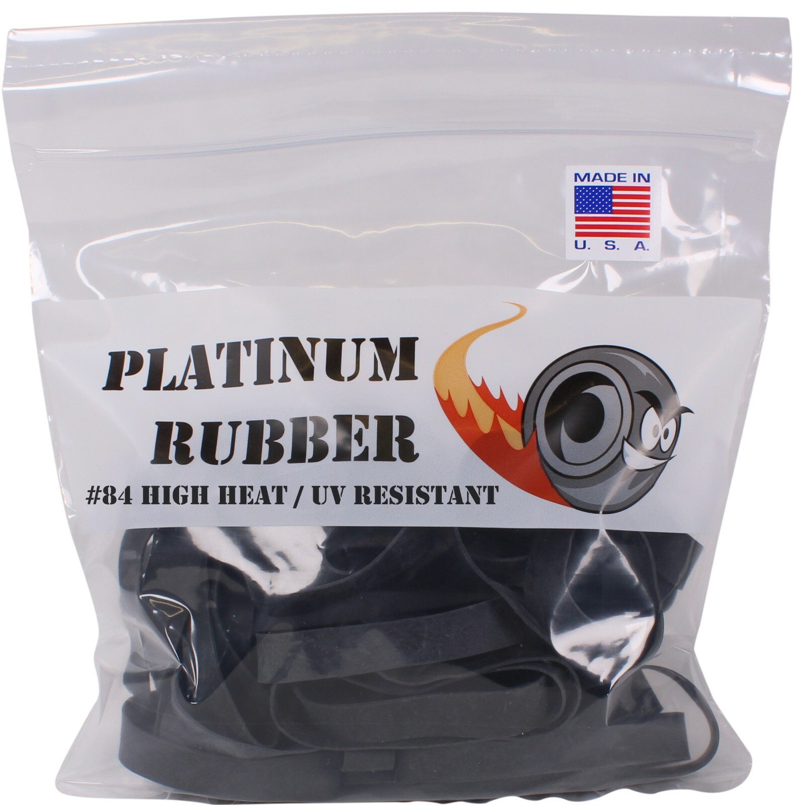 Platinum Rubber Bands #84 Size Black (Extra Wide 1/2 Inch, Large) UV Rated 1LB
