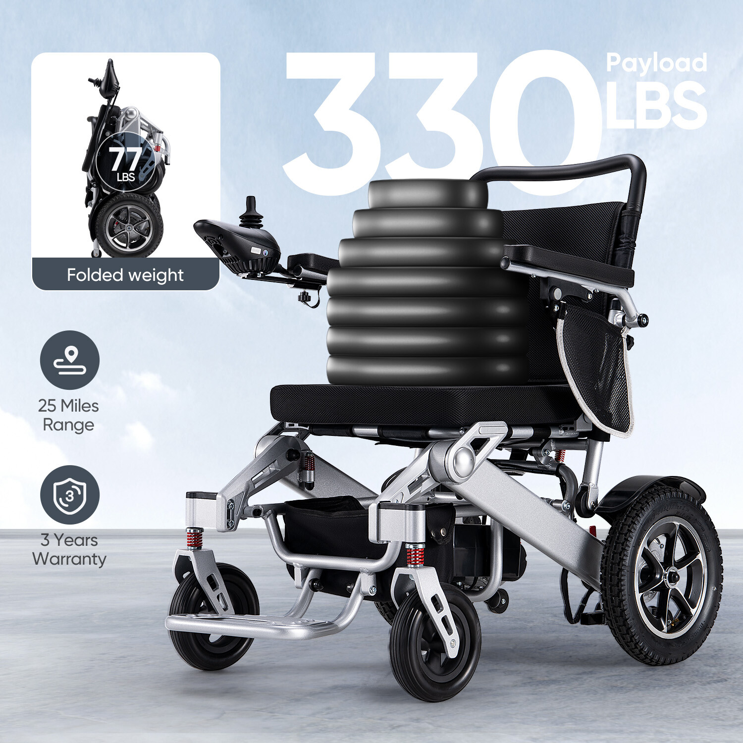 Used Intelligent Foldable Electric Wheelchair All Terrain Mobility Scooter