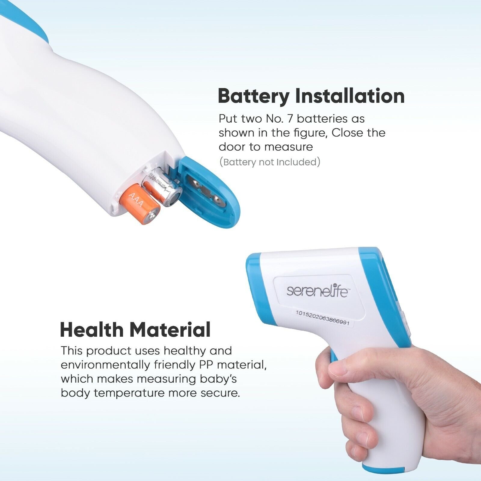 SereneLife Infrared Touchless Thermometer , Fever Alarm And Memory Recall