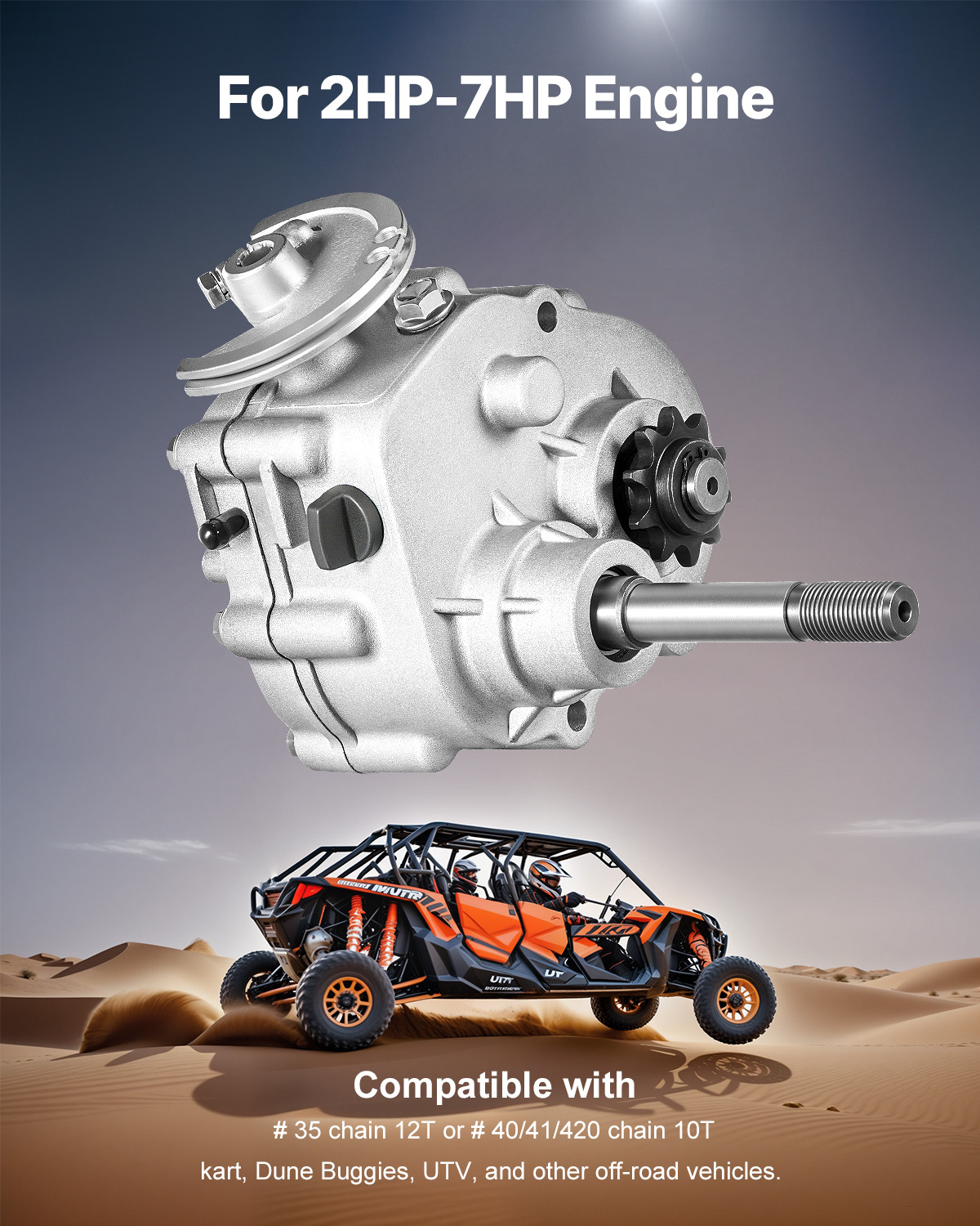 Go Kart Forward Reverse Gear box for Comet TAV2 30 2HP-7HP Engine 2300RPM