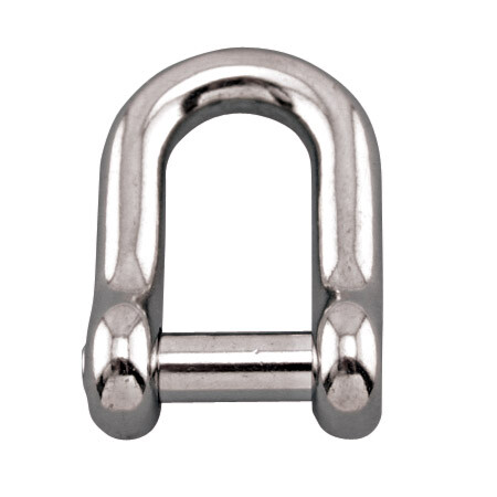 STAINLESS STRAIGHT "D" SHACKLE 15/32'' NO SNAG PIN GRADE 316 (S0115-NS12)