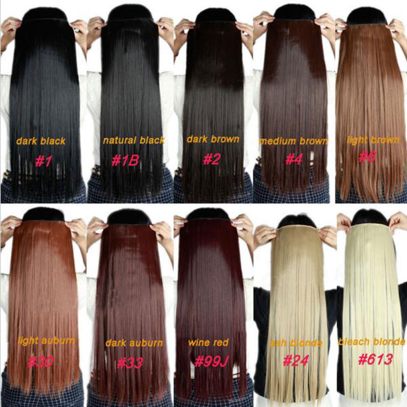 One Piece THICK 100% Real Natural Clip in Hair Extensions Full Head as human USA
