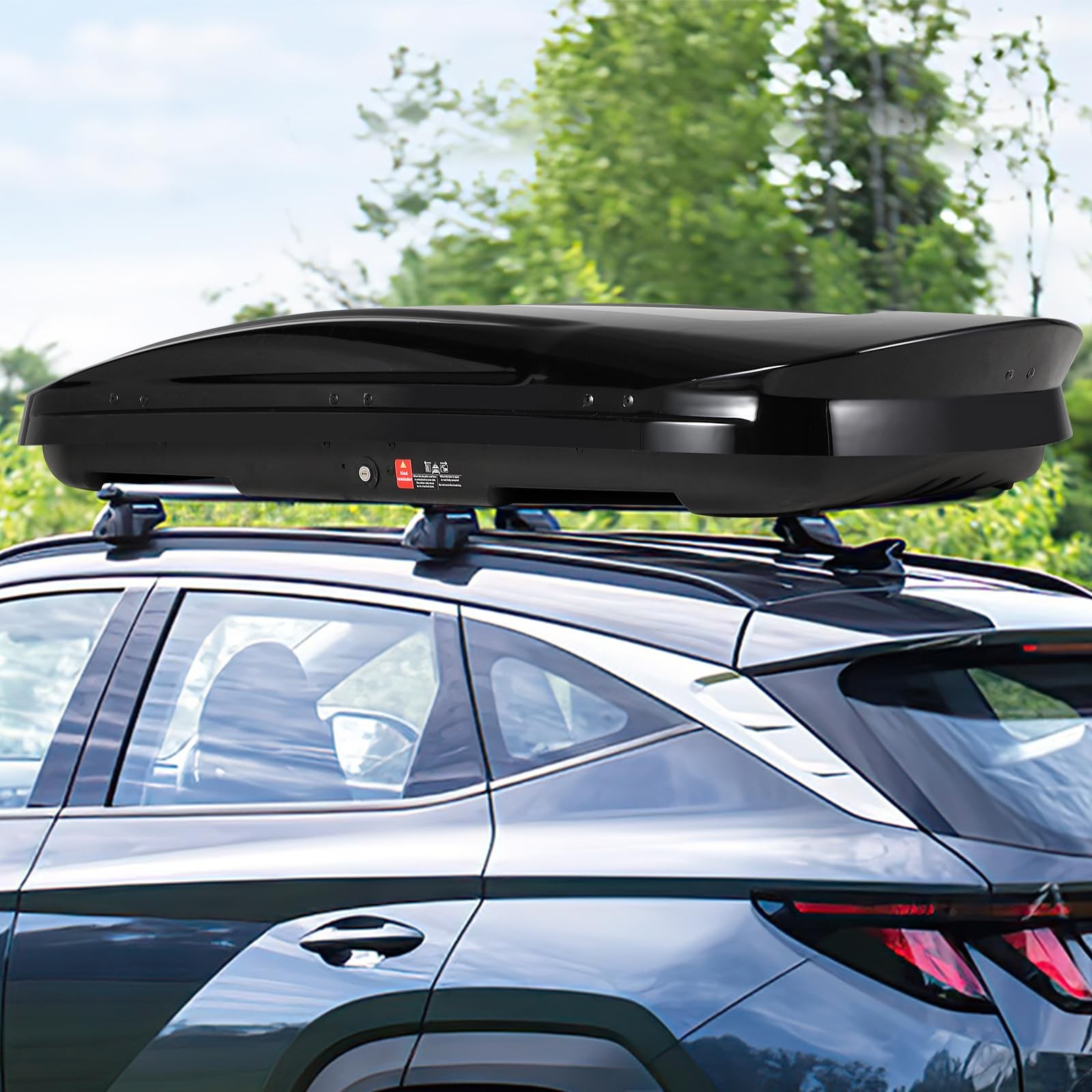 17 Cubic Feet Car Top Cargo Carrier Vehicle Roof Mount Luggage Storage Box 2 Key