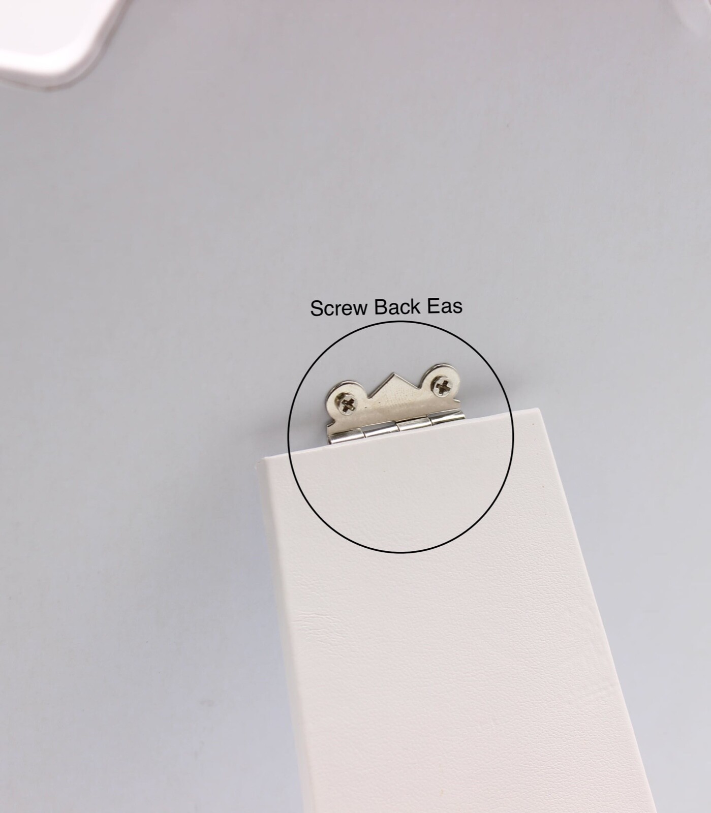 Necklace Display Easel White Leatherette Jewelry Chain Display Easel Stand 12"H