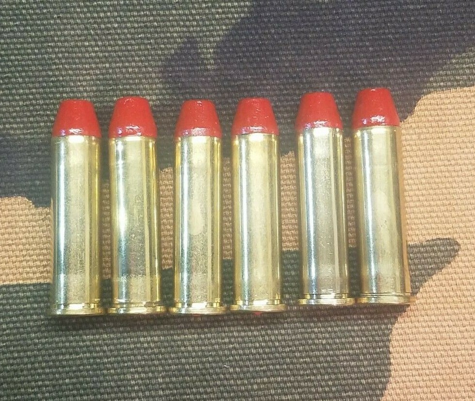 357 MAGNUM SNAP CAPS SET OF 6, BRASS AND RED, REAL 125gr WEIGHT!!!