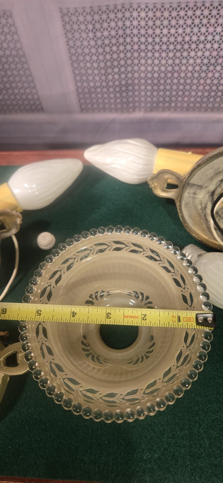 Trio Antique 1930's Markel Slip Shade Candle Wall Sconces Restored Cast Iron